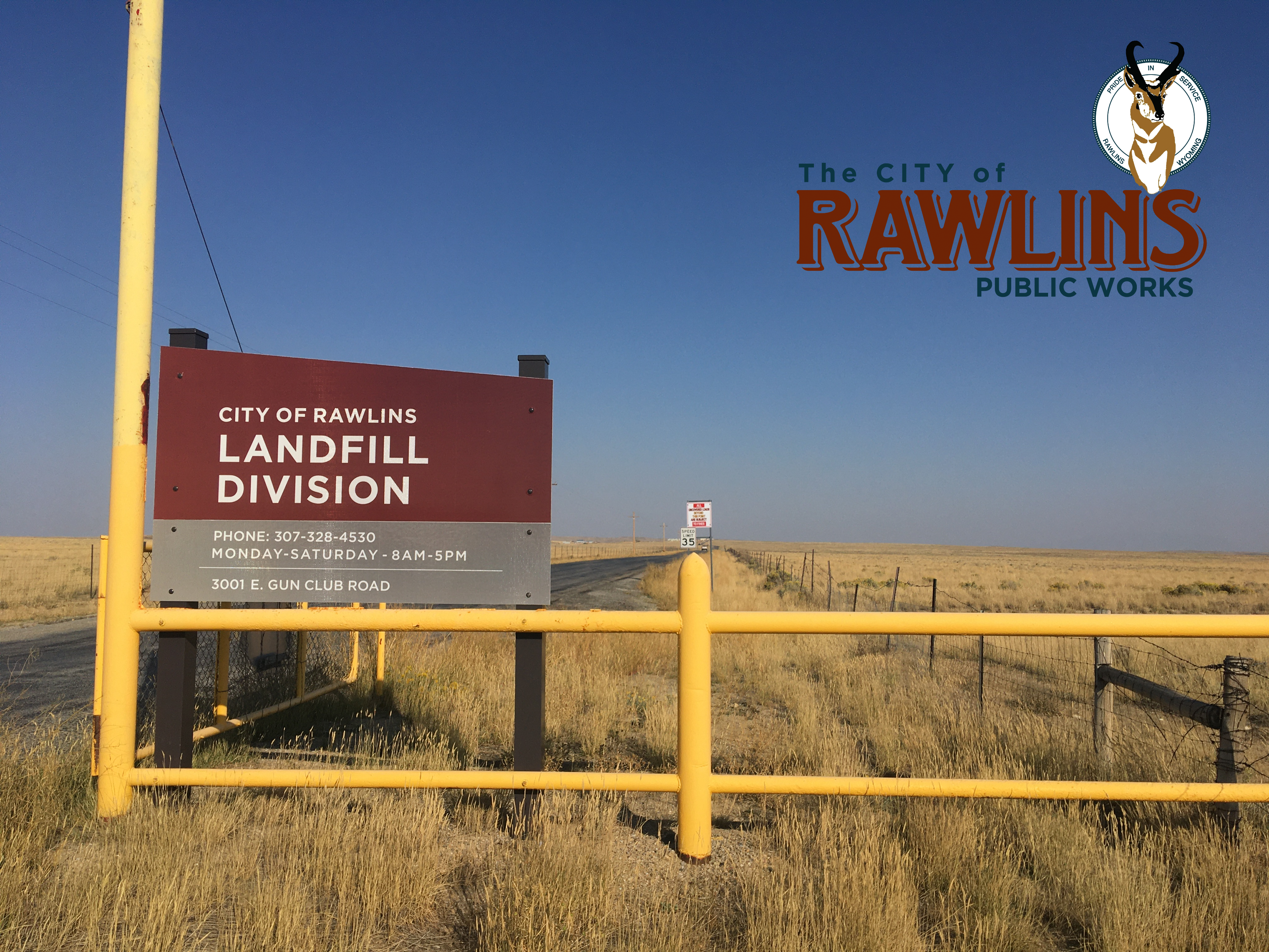 Landfill sign with logo