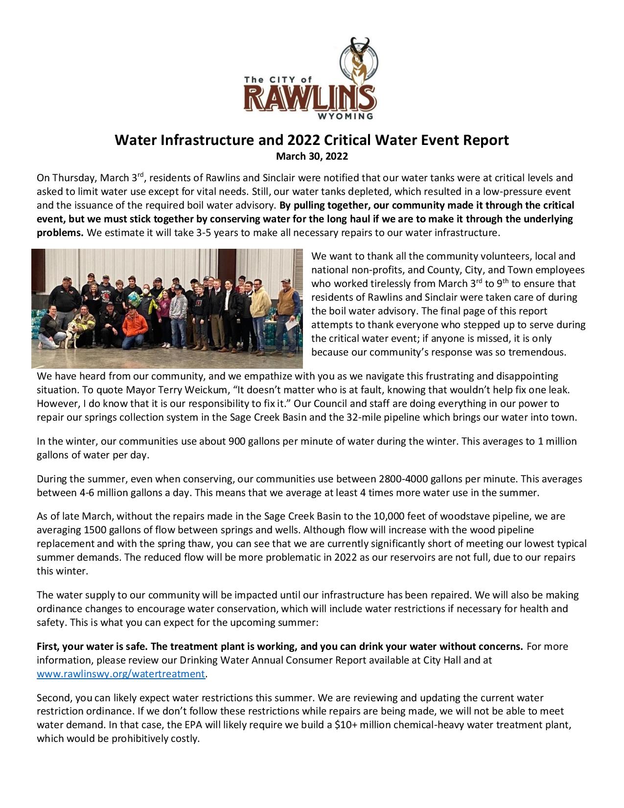 Water Infrastructure and 2022 Critical Water Event Report -page-001
