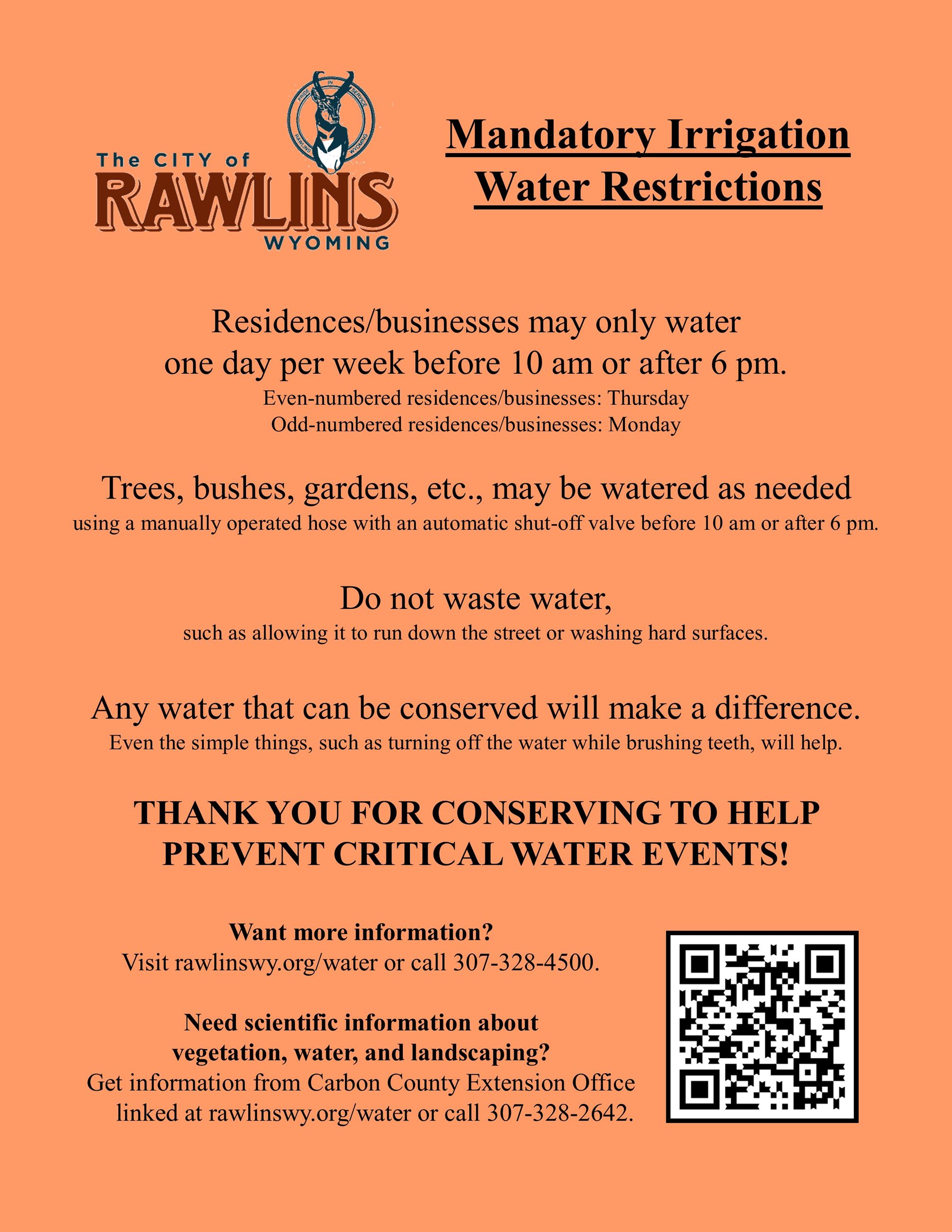 Water Restrictions Poster
