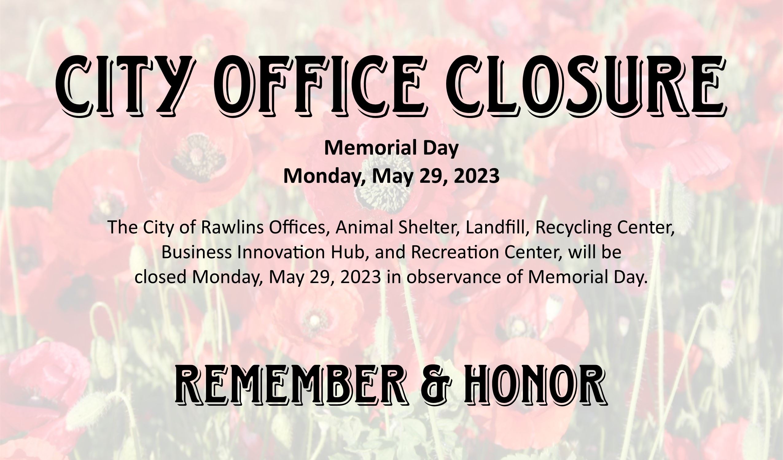 Memorial Day Closure