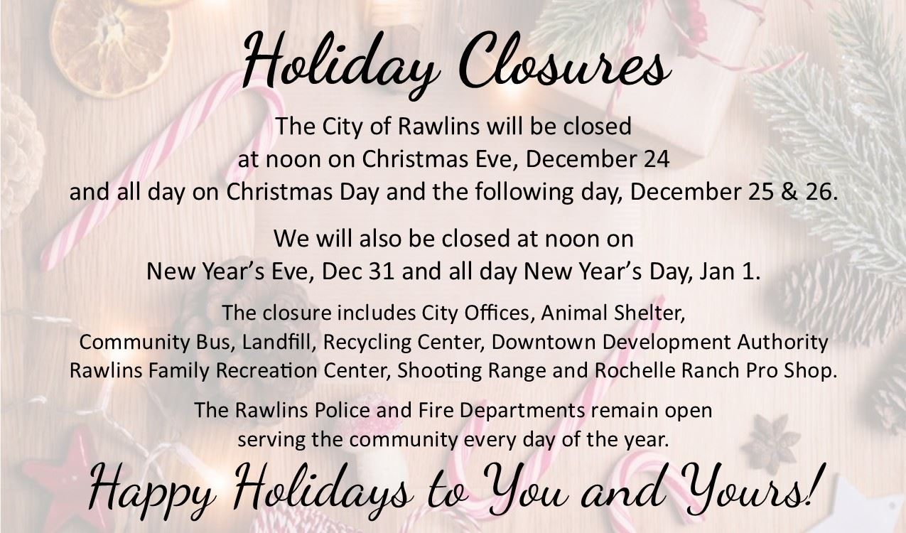 12 Holiday Closures - Current Year